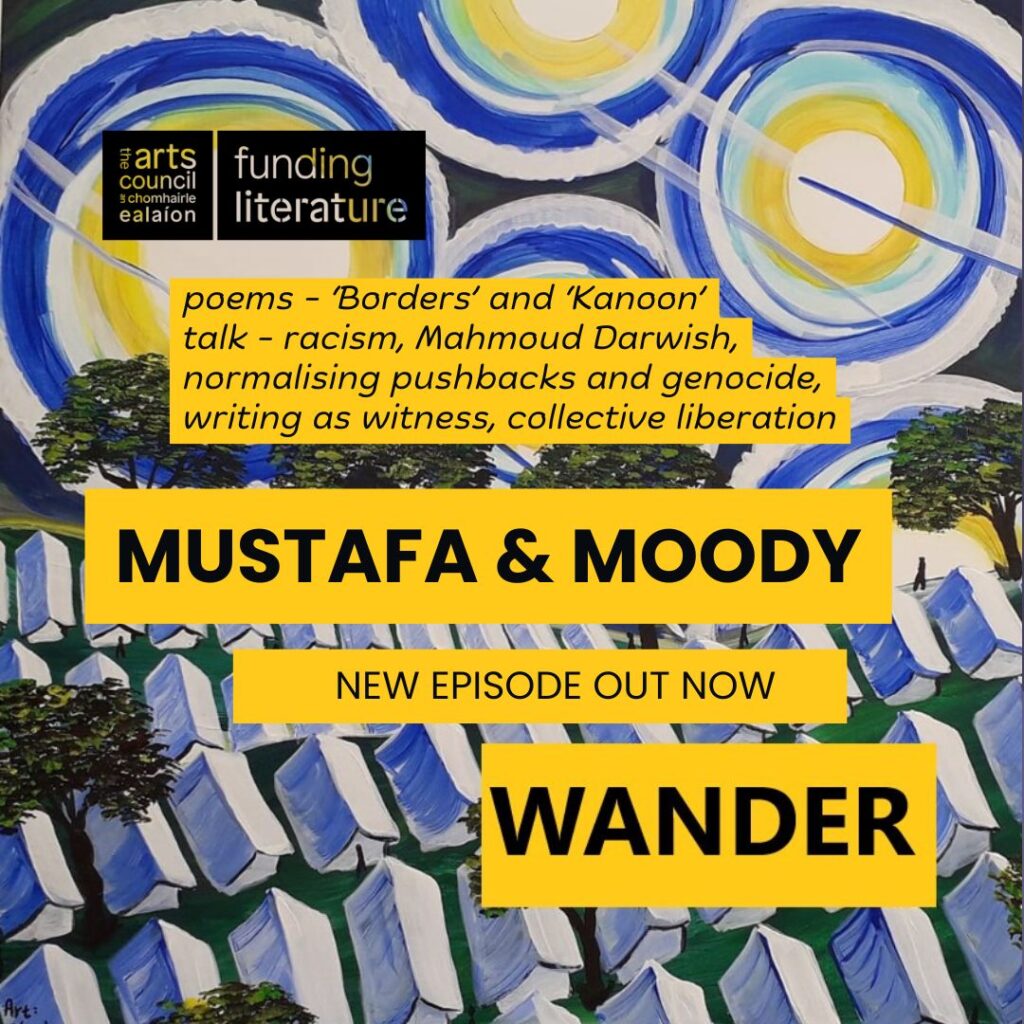 Mustafa & Moody poster for Wander podcast episode